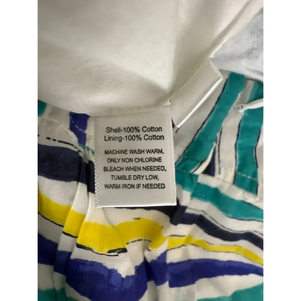 Ann Taylor LOFT‎ Size 8 Striped Casual A Line Mini Skirt Colorful Zip Lined